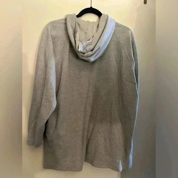 Dana Buchman Grey Snap Front Hoodie with Zippered Pocket - Picture 6 of 7